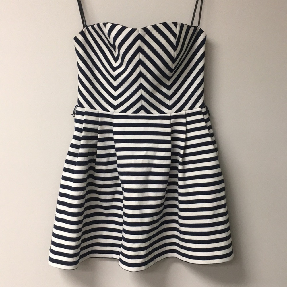 Navy Striped Dress